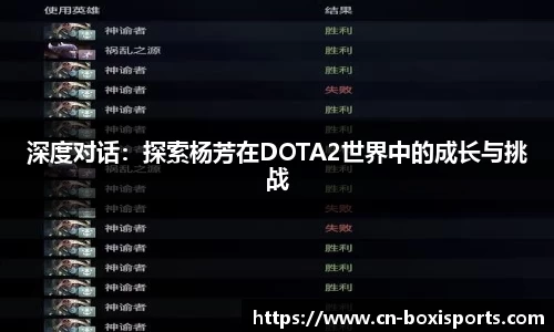 深度对话：探索杨芳在DOTA2世界中的成长与挑战
